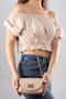 Zoozie Bags Bolso Bandolera de Piel de PU Beige